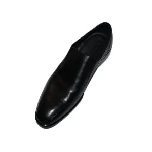 ECCO MEN'S BLACK CITYTRAY BIKE TOE SLIP-ON LEATHER OXFORD SHOES US 13-13.5