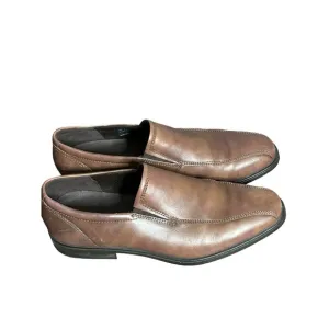 Ecco Queenstown Bike Toe Slip on brown Leather Loafer Shoes Men's size 10 44