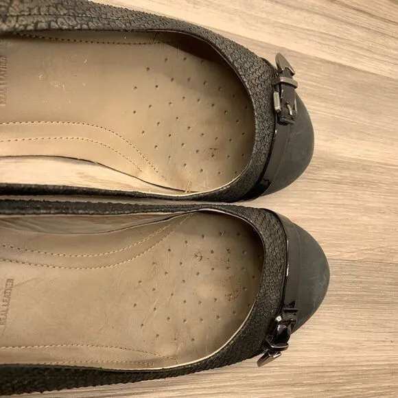 ECCO Touch 15 Ballerina Snake Print Black Leather Flats Shoes Womens Sz 42 US 11