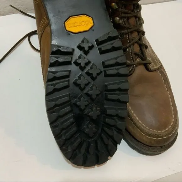 Eddie Bauer Mens Ankle Boots Brown Leather  Lace Up 10.5 M