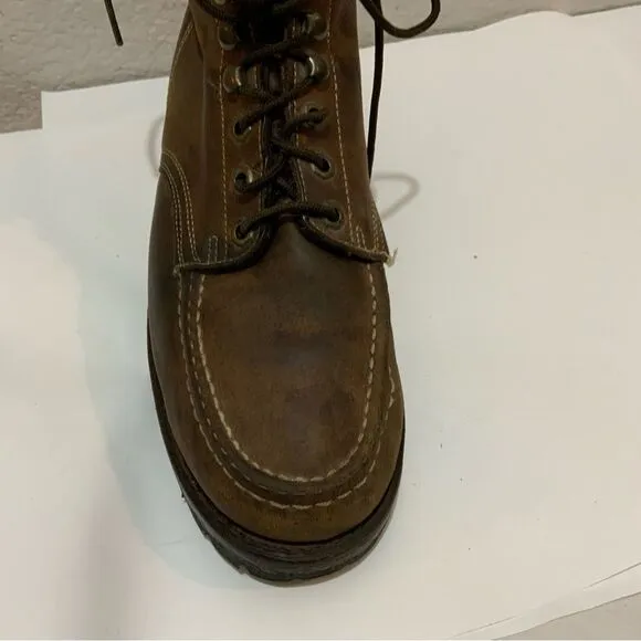 Eddie Bauer Mens Ankle Boots Brown Leather  Lace Up 10.5 M