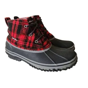 Eddie Bauer Duck Boots Sugar Skipper Buffalo Plaid Red Black Women's Winter Rain