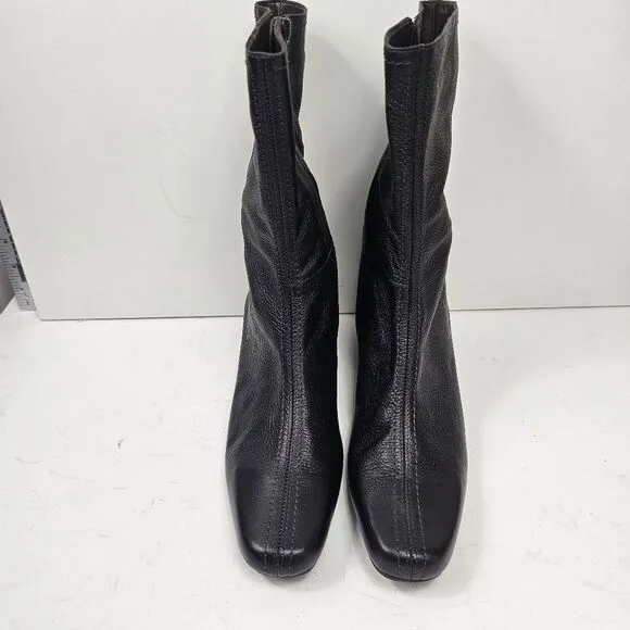 Eddie Bauer Vintage 90s Kitten Heel Square Toe Ankle Boots Size 9 Brown Leather