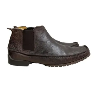 Eduardo G. Boots Ankle‎ Brown Leather Gore Panels Pull Up Tab Moc Toe Size US 8
