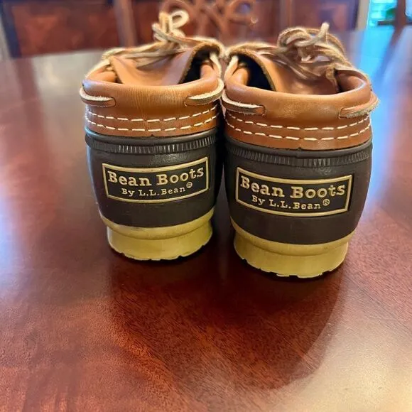 EEUC Women's L.L. Bean Rubber &amp; Leather Shoes Low Boot Brown &amp; Tan Size 6