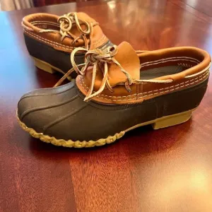 EEUC Women's L.L. Bean Rubber &amp; Leather Shoes Low Boot Brown &amp; Tan Size 6