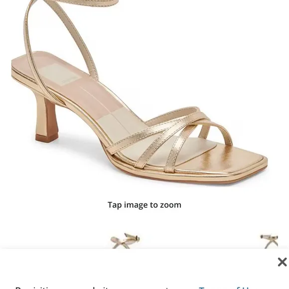 Elegant Dolce Vita Gold Strappy kitten Heel sandals