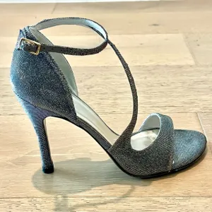Elegant Silver/Bronze Vixen Pyrite Nocturn Sparkly Strappy Heels