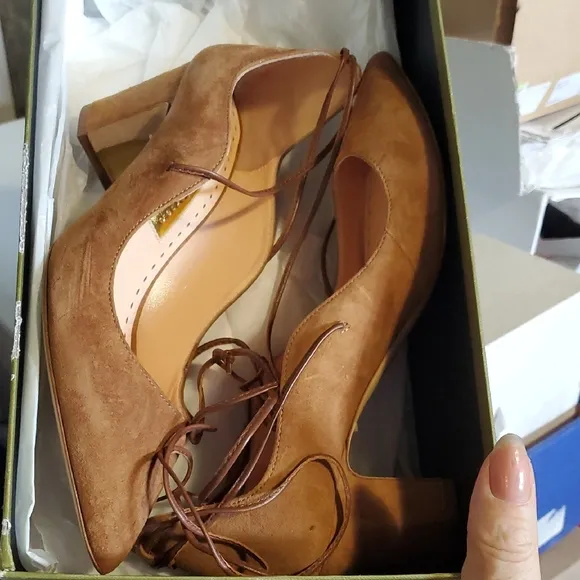 Elegant Tan Suede Women's Heels