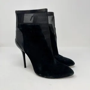 Elie Tahari Black Naila Suede Mesh Ankle Boots Booties Size 8