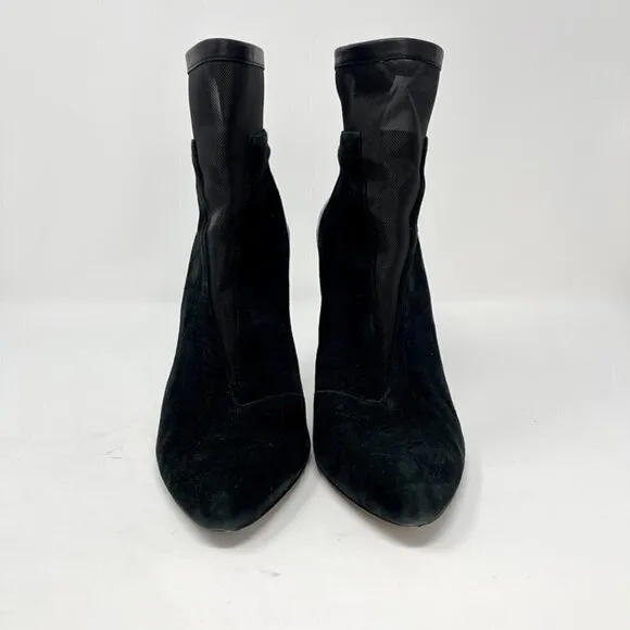 Elie Tahari Black Naila Suede Mesh Ankle Boots Booties Size 8