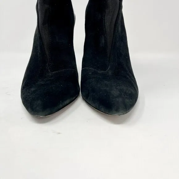 Elie Tahari Black Naila Suede Mesh Ankle Boots Booties Size 8