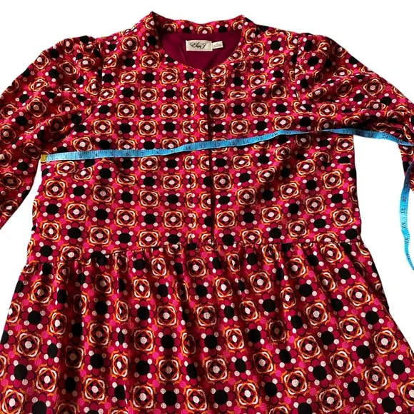Eliza J. Pink Floral Pattern Crew Neck 3/4 Sleeve Print Dress Size 16 Pockets