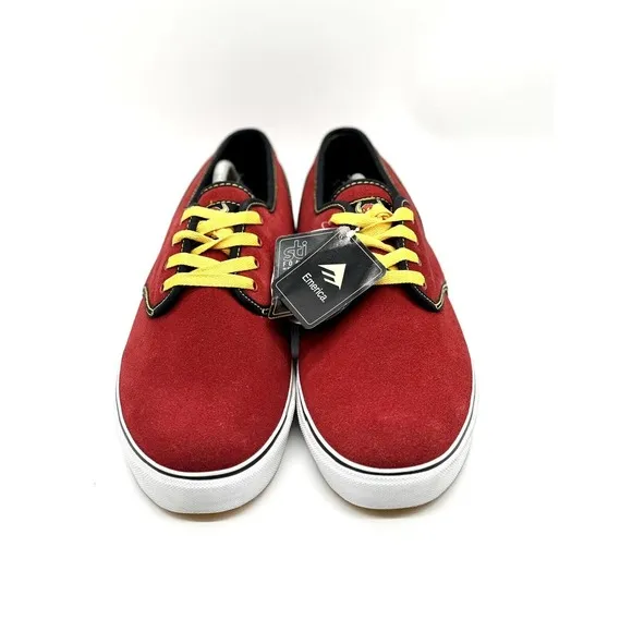 Emerica Shoes Men Size 12 Red Suede/ Toy Machine Collaboration Sneakers