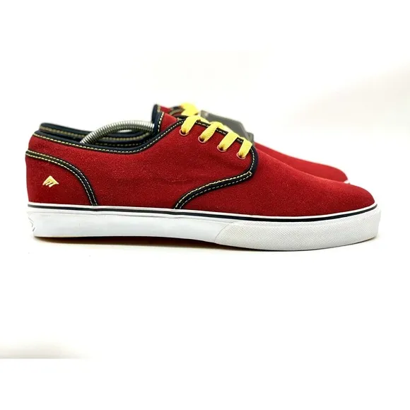 Emerica Shoes Men Size 12 Red Suede/ Toy Machine Collaboration Sneakers