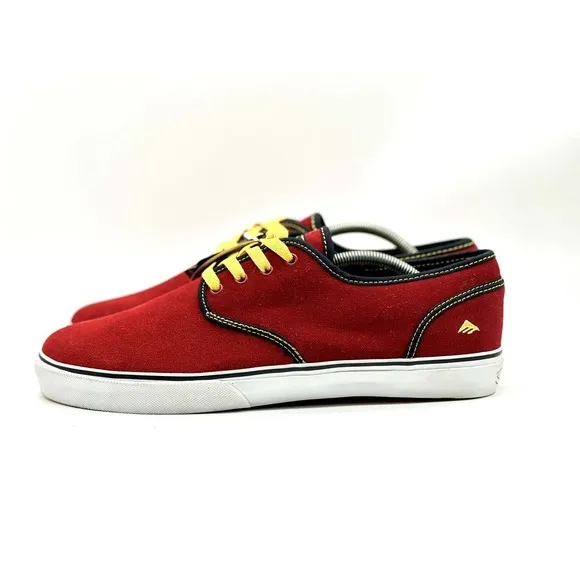 Emerica Shoes Men Size 12 Red Suede/ Toy Machine Collaboration Sneakers