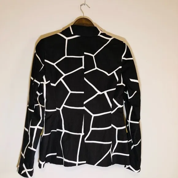 ESCADA Blazer Jacket Rich Brown and White w/Yellow Accents. Size 36 - Small