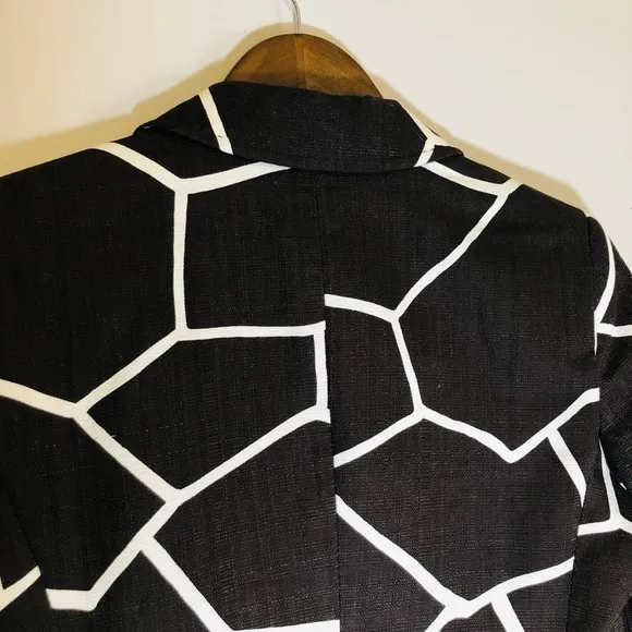ESCADA Blazer Jacket Rich Brown and White w/Yellow Accents. Size 36 - Small