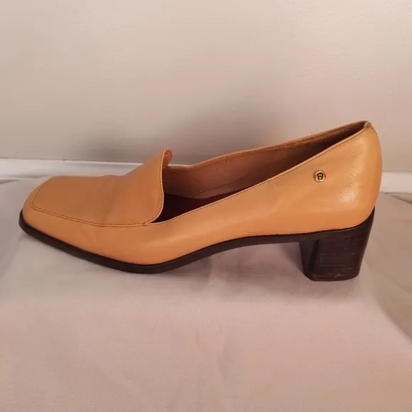 Etienne Aigner Women's Shoes 6.5 Tan Genuine Leather Status High Heels/Pumps VTG