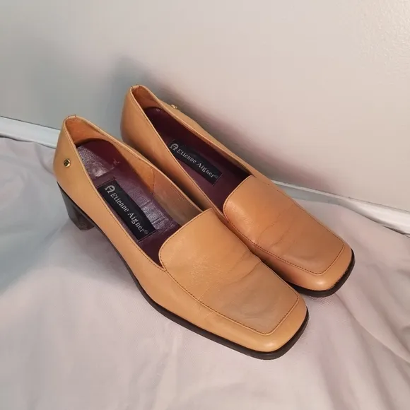 Etienne Aigner Women's Shoes 6.5 Tan Genuine Leather Status High Heels/Pumps VTG
