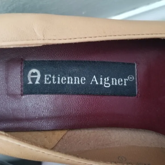 Etienne Aigner Women's Shoes 6.5 Tan Genuine Leather Status High Heels/Pumps VTG