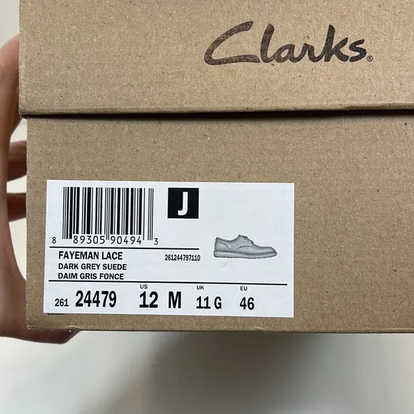 EUC Clark’s Fayeman Lace Dark Grey Suede Shoes Size 12M