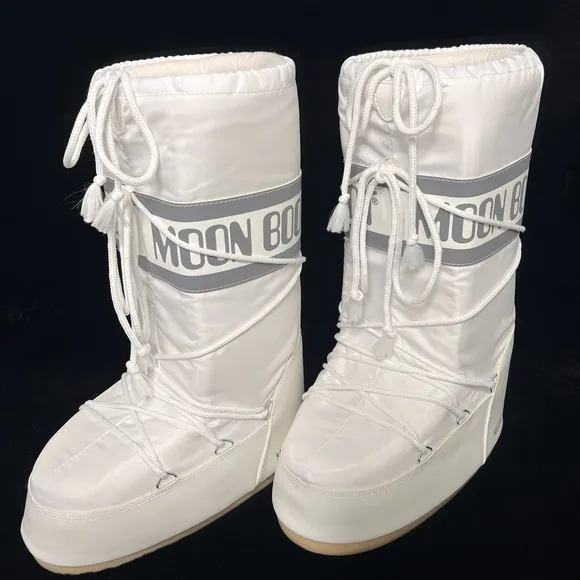EUC Moon Boot Icon Snow Boots &quot;White&quot; Sz 39/41 EU