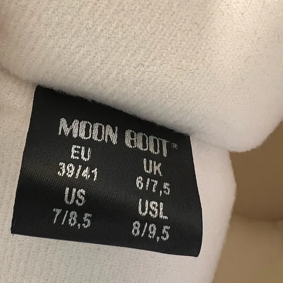 EUC Moon Boot Icon Snow Boots &quot;White&quot; Sz 39/41 EU