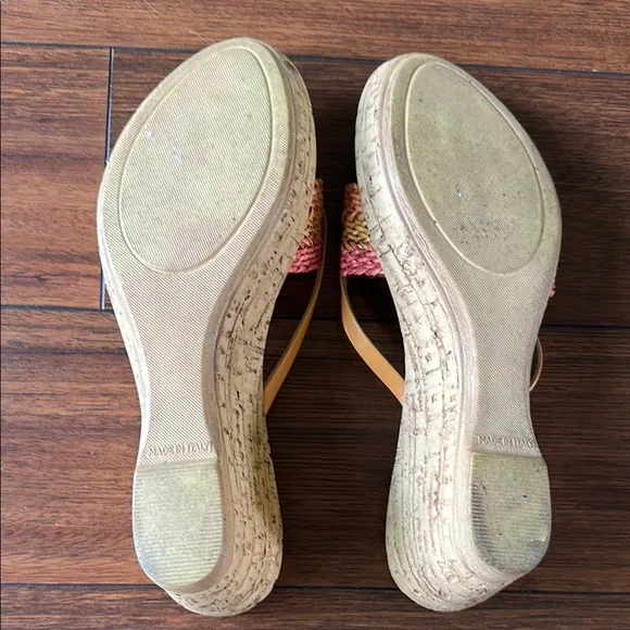 👡👡EUC Tuscany “Easy Street” Pink and Orange Woven Slip-On Sandals👡👡