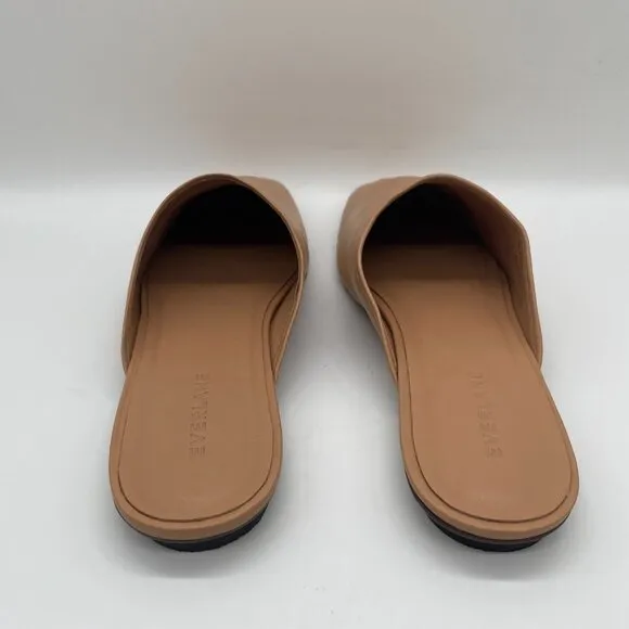 Everlane The Day Mule Womens 9 Slip On Flats Blush Tan Leather Square Toe Slides