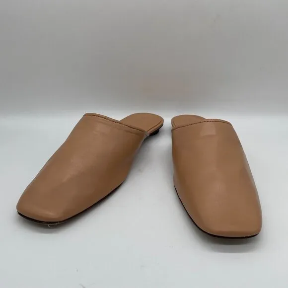 Everlane The Day Mule Womens 9 Slip On Flats Blush Tan Leather Square Toe Slides