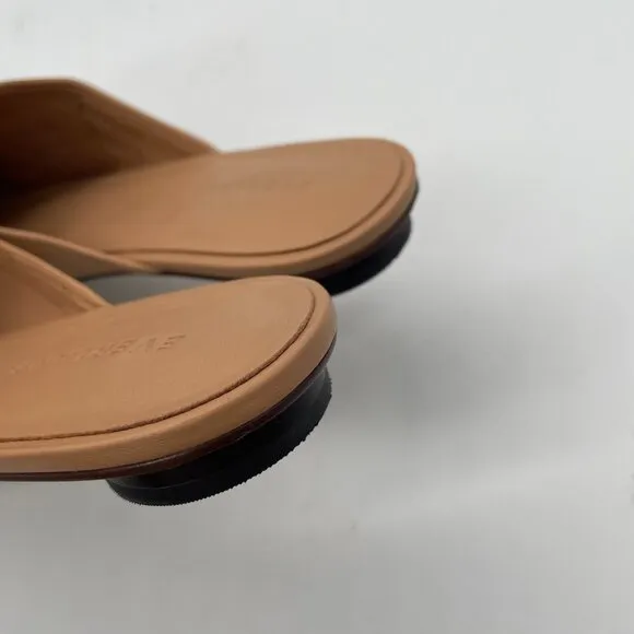 Everlane The Day Mule Womens 9 Slip On Flats Blush Tan Leather Square Toe Slides