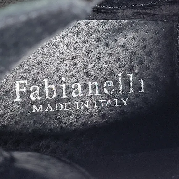 Fabianelli Boots Women's  Black Italian Leather  Chelsea Lug Sole Ankle Size 40