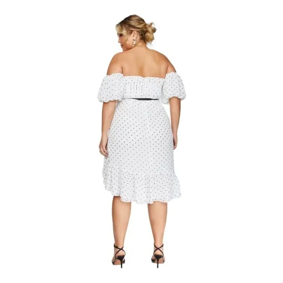 Fashion to Figure Jessa Dot Print Ruffle Dress Size 3