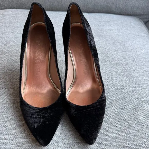Femmes Sans Peur Nadia Black Pump Shoes Swarovski Crystals Heels Women's 7