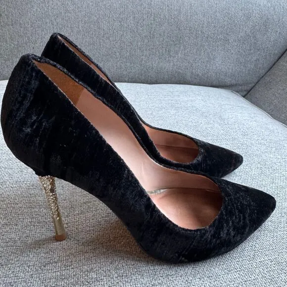 Femmes Sans Peur Nadia Black Pump Shoes Swarovski Crystals Heels Women's 7