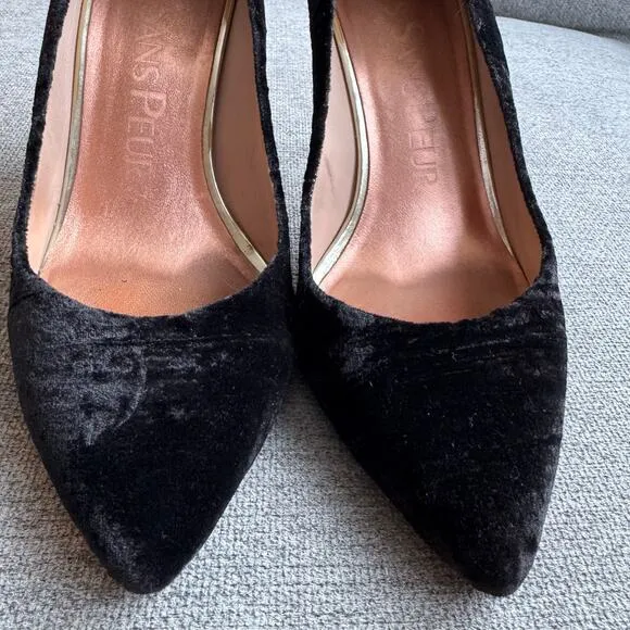 Femmes Sans Peur Nadia Black Pump Shoes Swarovski Crystals Heels Women's 7