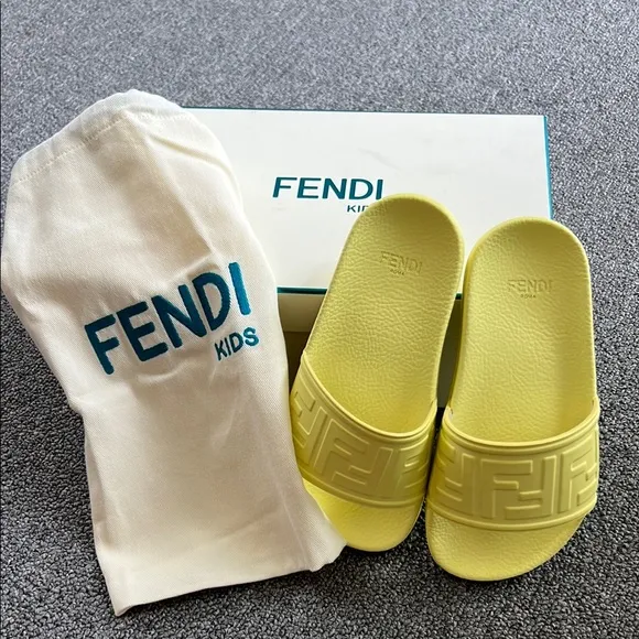 Fendi Yellow Slide Sandals
