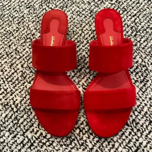 Ferragamo Shoes. Red Suede. Size 7. Pristine condition