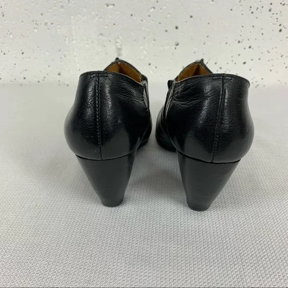 Fidgi size 36 Black Leather Ankle Boots with 2.5” Heel