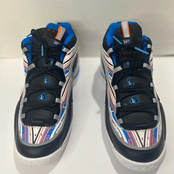 Fila Grant Hill 3 1BM01289-132 Mens Black Leather Athletic Shoes Sz 14
