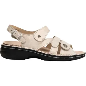 Finn Comfort Cream Leather Sandals w/Adjustable straps Gomera Soft Champagne