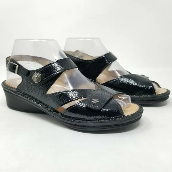 Finn Comfort Leather Double Strap Comfort Sandal