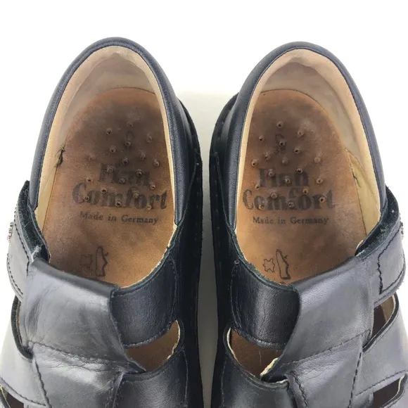 Finn Comfort Quebec Black Fisherman Sandals EUR 38 D