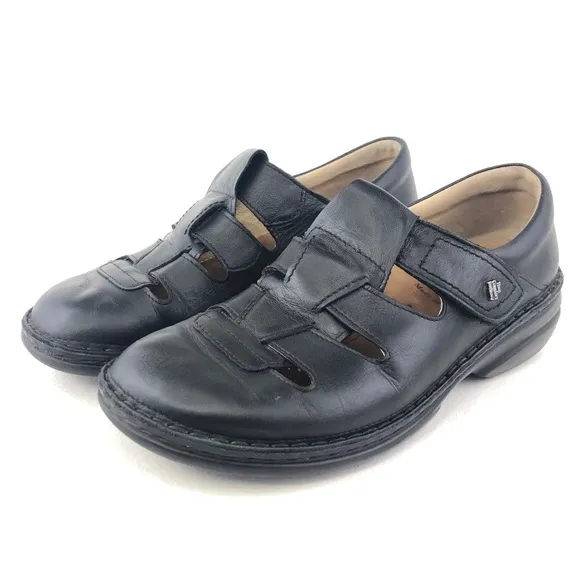 Finn Comfort Quebec Black Fisherman Sandals EUR 38 D