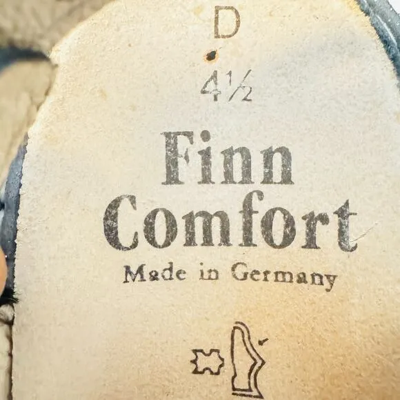 Finn Comfort Shoes Womens US 7 UK 4.5 Gray Leather Sandals Casual Wedge NEW