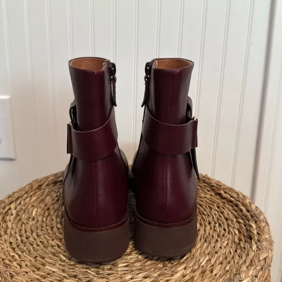 FITFLOP KNOT ANKLE BOOTSLINGONBERRY Women's Brown Leather Ankle Boots - 8