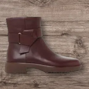 FITFLOP KNOT ANKLE BOOTSLINGONBERRY Women's Brown Leather Ankle Boots - 8