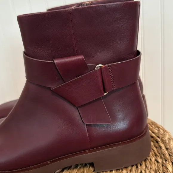 FITFLOP KNOT ANKLE BOOTSLINGONBERRY Women's Brown Leather Ankle Boots - 8