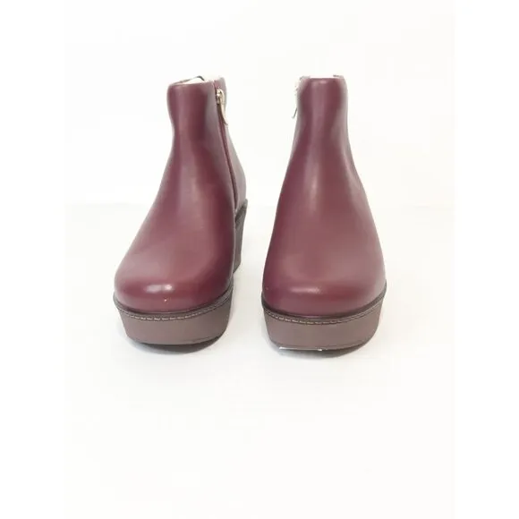 FITFLOP NWB Sz 9 Oxblood Leather Pilar Ankle Boots